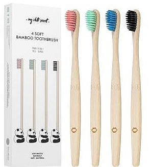 Набор зубных щеток - My White Secret 4 Soft Bamboo Toothbrush — фото N2