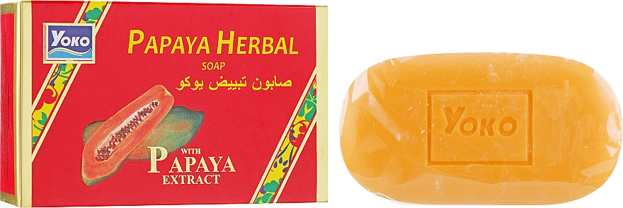Мило косметичне з екстрактом папайї й трав - Yoko Papaya Herbal With Papaya Extract Soap — фото N1