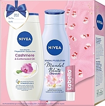 Набор - NIVEA Girl's Stuff (sh/gel/250ml + b/lotion/200ml + lip/balm/5,5ml + socks) — фото N4