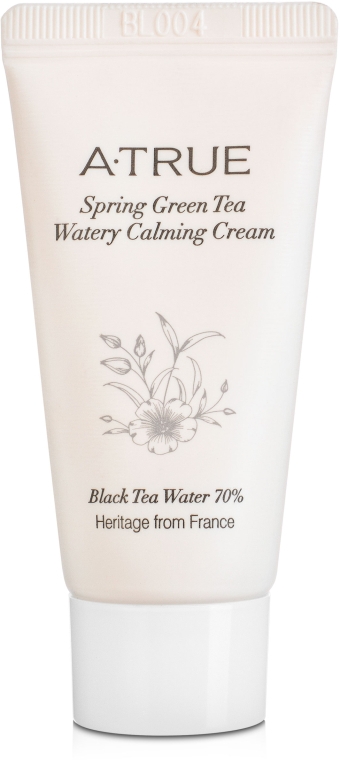 Успокаивающий крем для лица для увлажнения и осветления кожи - A-True Spring Green Tea Watery Calming Cream (мини)