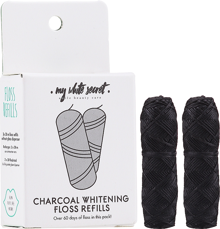 Зубна нитка - My White Secret Charcoal Whitening Floss Refill (змінний блок) — фото N2