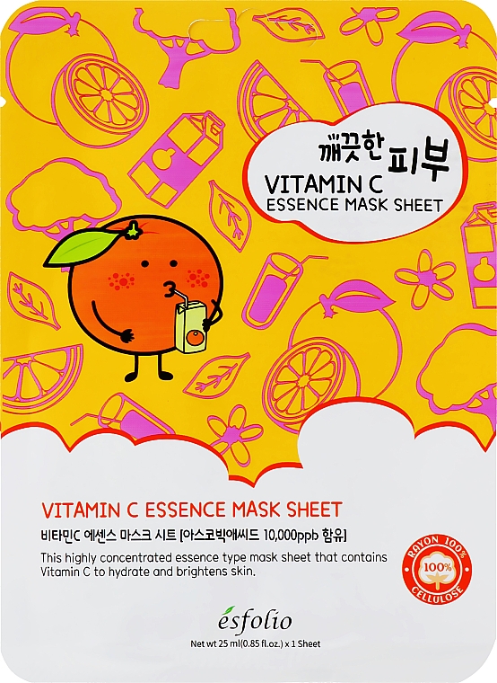Тканинна маска для обличчя з вітаміном С - Esfolio Pure Skin Vitamin C Essence Mask Sheet — фото N1