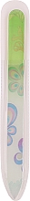 Парфумерія, косметика Скляна пилочка з квітковим принтом, салатова - Tools For Beauty Glass Nail File With Flower Printed