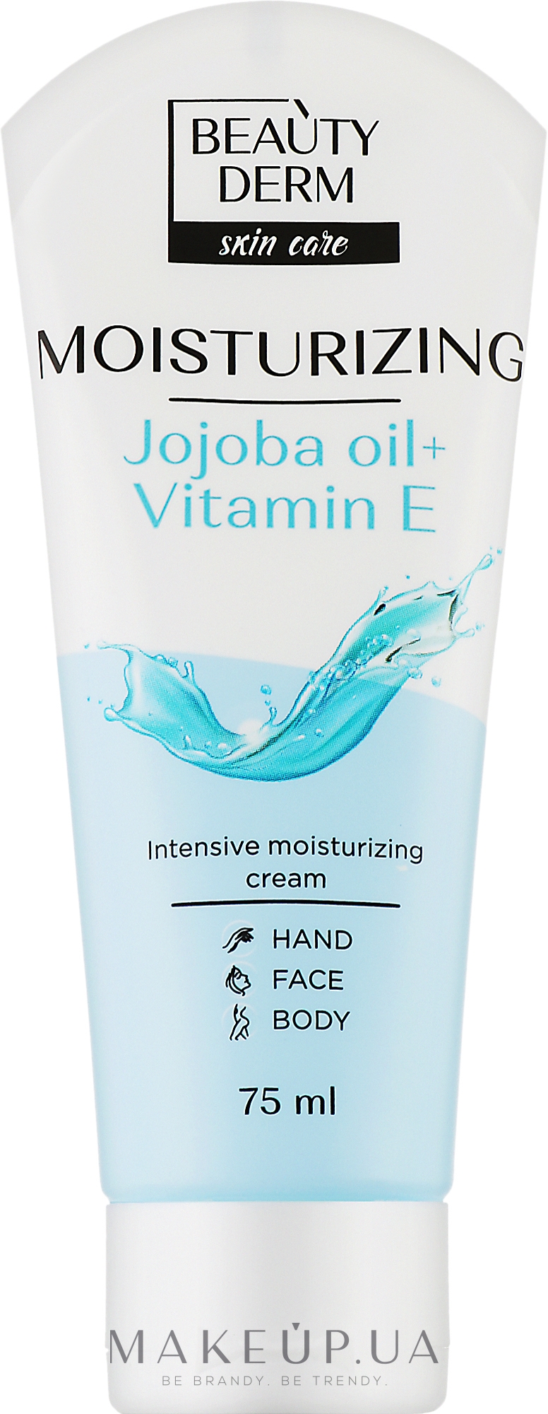 Зволожувальний крем для обличчя, рук і тіла - Beauty Derm Moisturizing Jojoba Oil + Vitamin E Face Hand Body Cream — фото 75ml