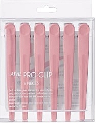 Затискачі для волосся, 6 шт., рожеві - Aivil Pro Dusty Pink — фото N1