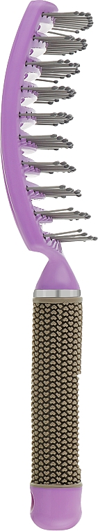 Щетка массажная продувная, вогнутая с защитой от повреждений кожи головы, фиолетовая - Baihe Hair — фото N2