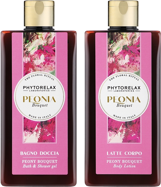 Набір - Phytorelax Laboratories The Floral Ritual Peony Bouquet (sh/gel/250ml + b/lot/250ml) — фото N2