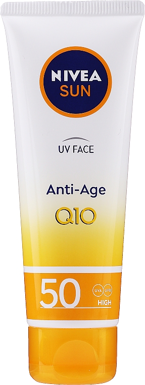 Сонцезахисний крем для обличчя SPF 50 - NIVEA Sun UV Face Q10 Anti-Age & Anti-Pigments — фото N1