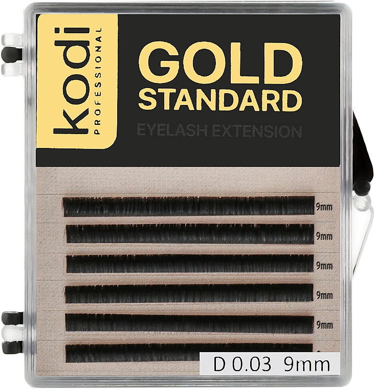 Накладные ресницы Gold Standart D 0.03 (6 рядов: 9 mm) - Kodi Professional — фото N1