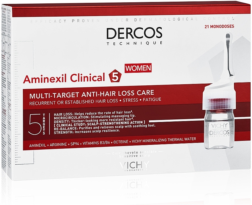 Засіб проти випадіння волосся комплексної дії для жінок - Vichy Dercos Aminexil Clinical 5