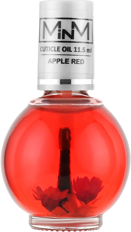 Масло для кутикулы с кистью и сухоцветами красное яблоко - M-in-M Apple Red — фото N1