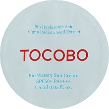 Духи, Парфюмерия, косметика Увлажняющее солнцезащитное крем-молочко - Tocobo Bio Watery Sun Cream SPF50+ PA++++ (пробник)