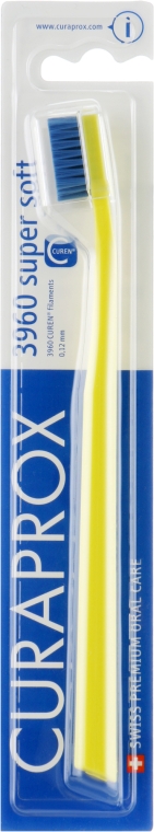 Зубная щетка CS 3960 "Super Soft", D 0,12 мм, желтая, синяя щетина - Curaprox — фото N1