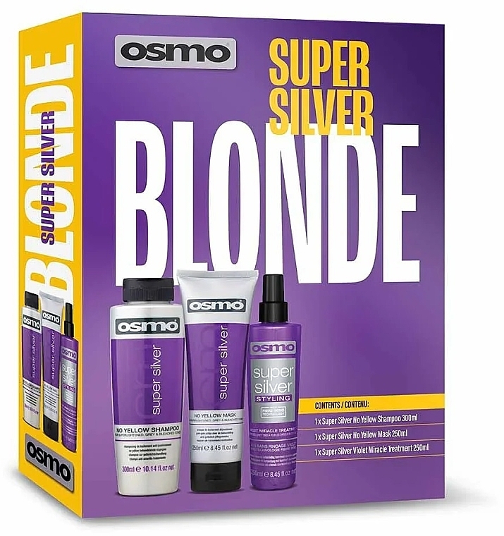 Набор - Osmo Super Silver Blonde (sh/300ml + h/mask/250ml + h/spr/250ml) — фото N1