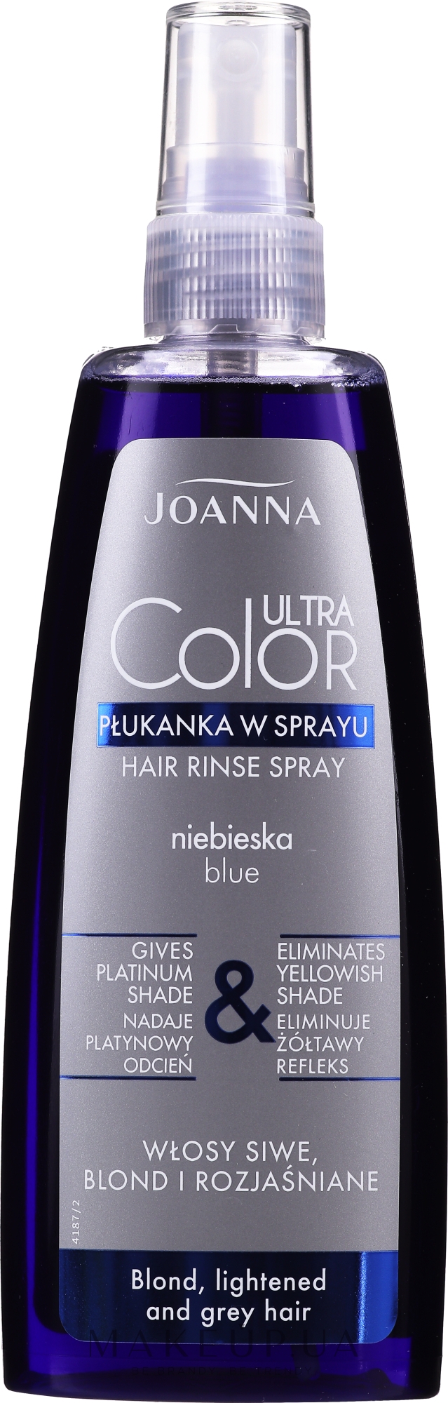 Спрей-ополаскиватель для рассветленных и седых волос-голубой - Joanna Ultra Color System — фото 150ml