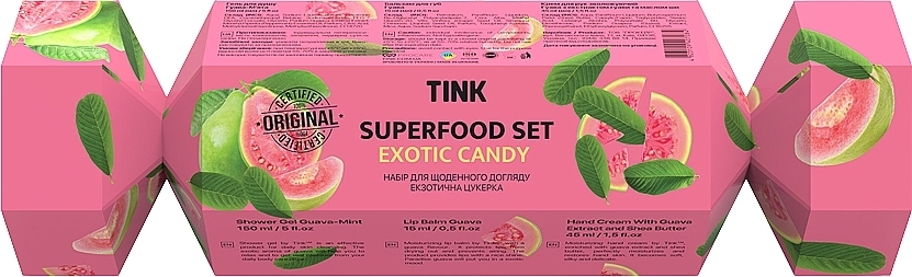 Подарунковий набір - Tink Superfood Exotic Candy Set (sh/gel/150ml + h/cr/45ml + lip/balm/15ml)