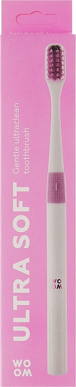 Зубна щітка, ультрам'яка, рожева - Woom Ultra Soft Pink Toothbrush — фото N1