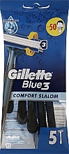 Духи, Парфюмерия, косметика Набор одноразовых станков для бритья, 5 шт. - Gillette Blue 3 Comfort Slalom