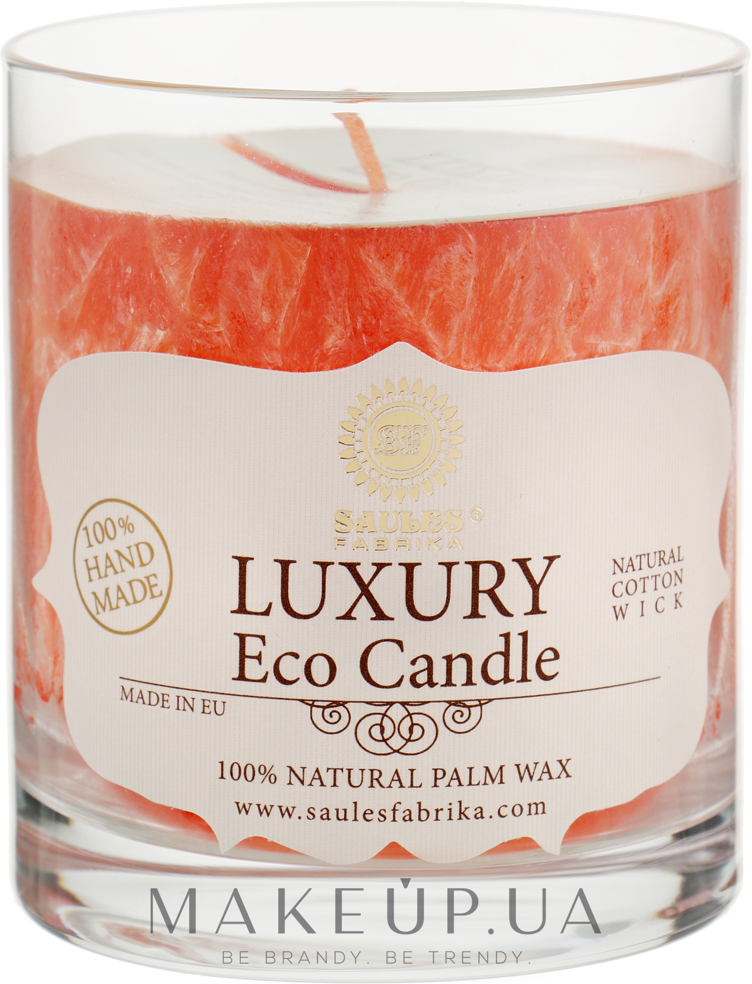 Свеча из пальмового воска в стакане "Жадор" - Saules Fabrika Luxury Eco Candle — фото 220ml