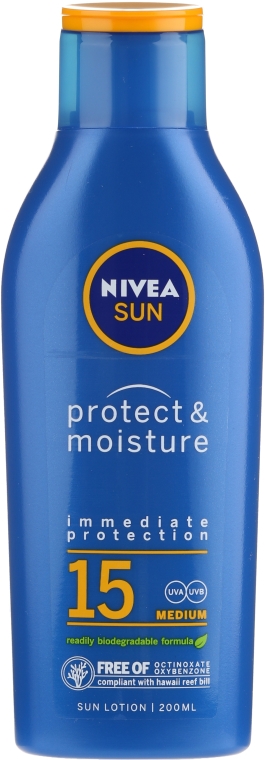 Сонцезахисний зволожувальний лосьйон для тіла - NIVEA Sun Protect & Moisture Sun Lotion SPF15 — фото N2