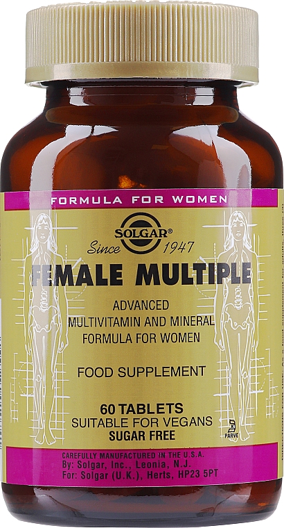 Диетическая добавка "Комплекс витаминов для женщин" - Solgar Female Multiple — фото N3