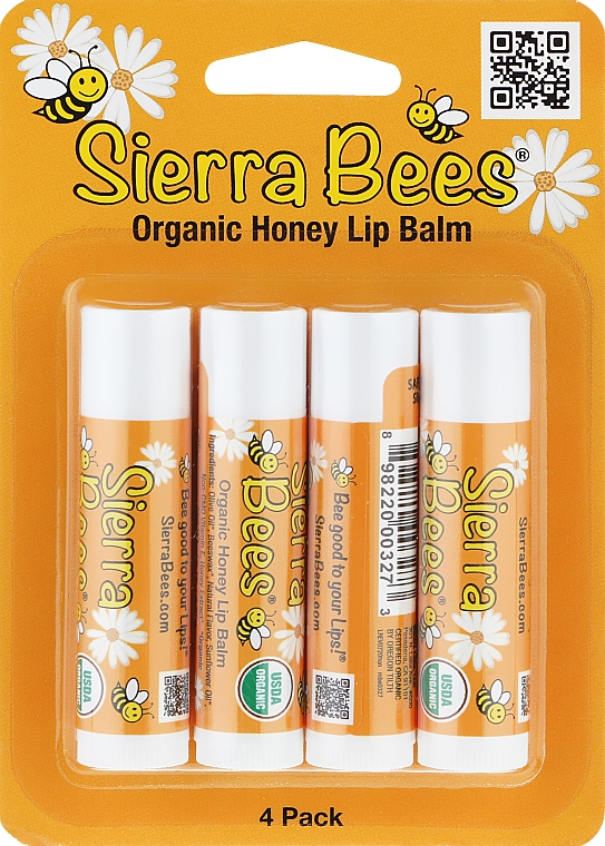 Набір бальзамів для губ "Мед" - Sierra Bees (lip/balm/4x4,25g) — фото N1