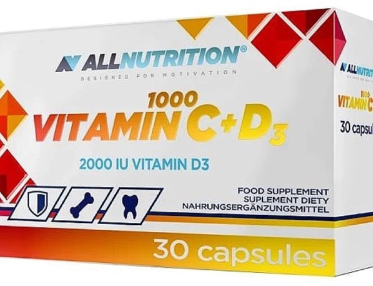 Харчова добавка «Вітамін С + D3» - Allnutrition Vitamin C 1000mg + D3 — фото N1