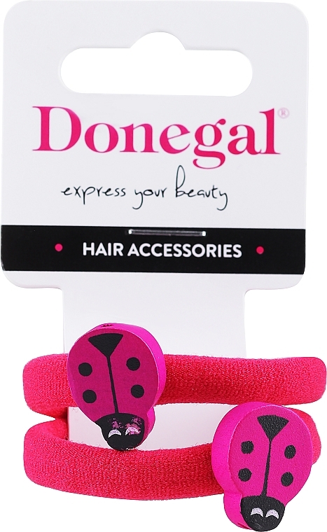 Резинки для волосся, FA-5633, білі сердечка в зірочки - Donegal — фото N1