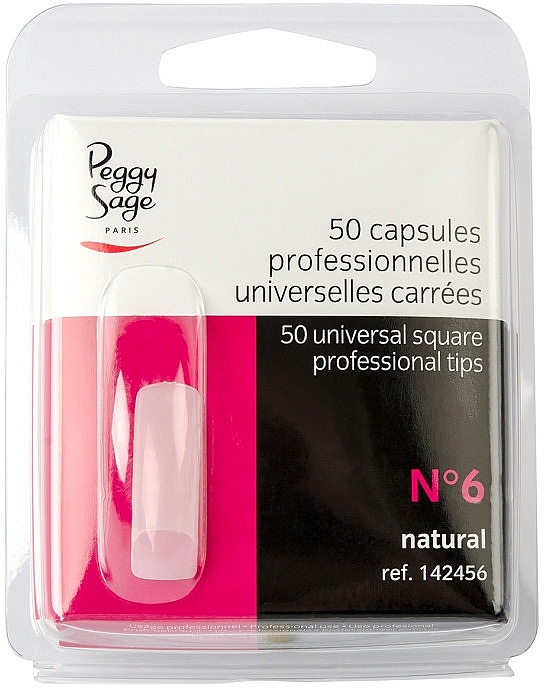Универсальные квадратные типсы "№6", 50 шт - Peggy Sage Tips — фото N1