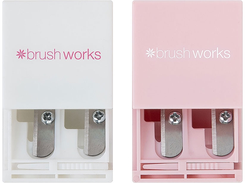 Набір стругачок, біла та рожева - Brushworks Cosmetic Pencil Sharpener Duo — фото N2