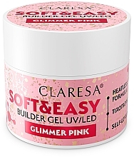 Моделирующий гель для ногтей - Claresa Soft & Easy Builder Gel UV/LED Glimmer Pink — фото N1