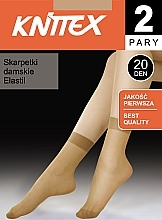 Шкарпетки жіночі "Elastil" 20 Den, 2 пари, perle - Knittex — фото N1