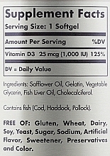 Диетическая добавка "Витамин D" - Solgar Vitamin D3 1000 IU Cholekacyferol — фото N7