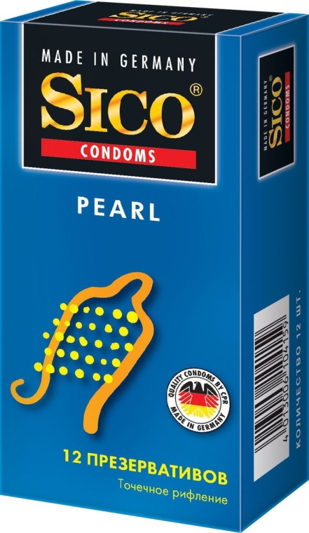 Презервативи "Pearl", точкове рифлення, 12 шт. - Sico — фото N1