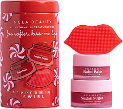 Парфумерія, косметика Набір - NCLA Beauty Peppermint Swirl Lip Care Set (l/balm/10ml + l/scrub/15ml + massager)