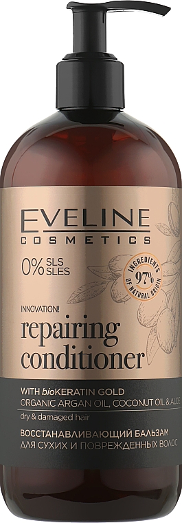 Регенерувальний кондиціонер для волосся з екстрактом біокератину - Eveline Cosmetics Organic Gold Regenerating Hair Conditioner With Biokeratin Extract