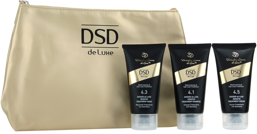 Набір - Divination Simone De Luxe (sham/50ml + mask/50ml + serum/50ml + косметичка золота)