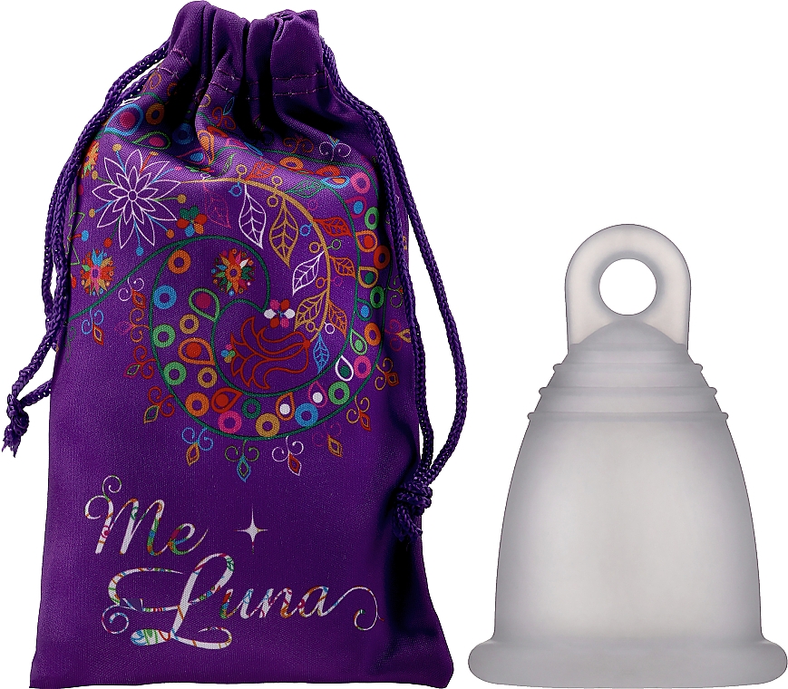 Менструальная чаша с петлей, размер S, прозрачная - MeLuna Classic Menstrual Cup Ring — фото N1