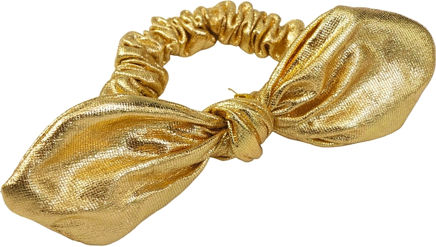 Велюрова резинка для волосся з вушками, золота - Lolita Accessories — фото N1