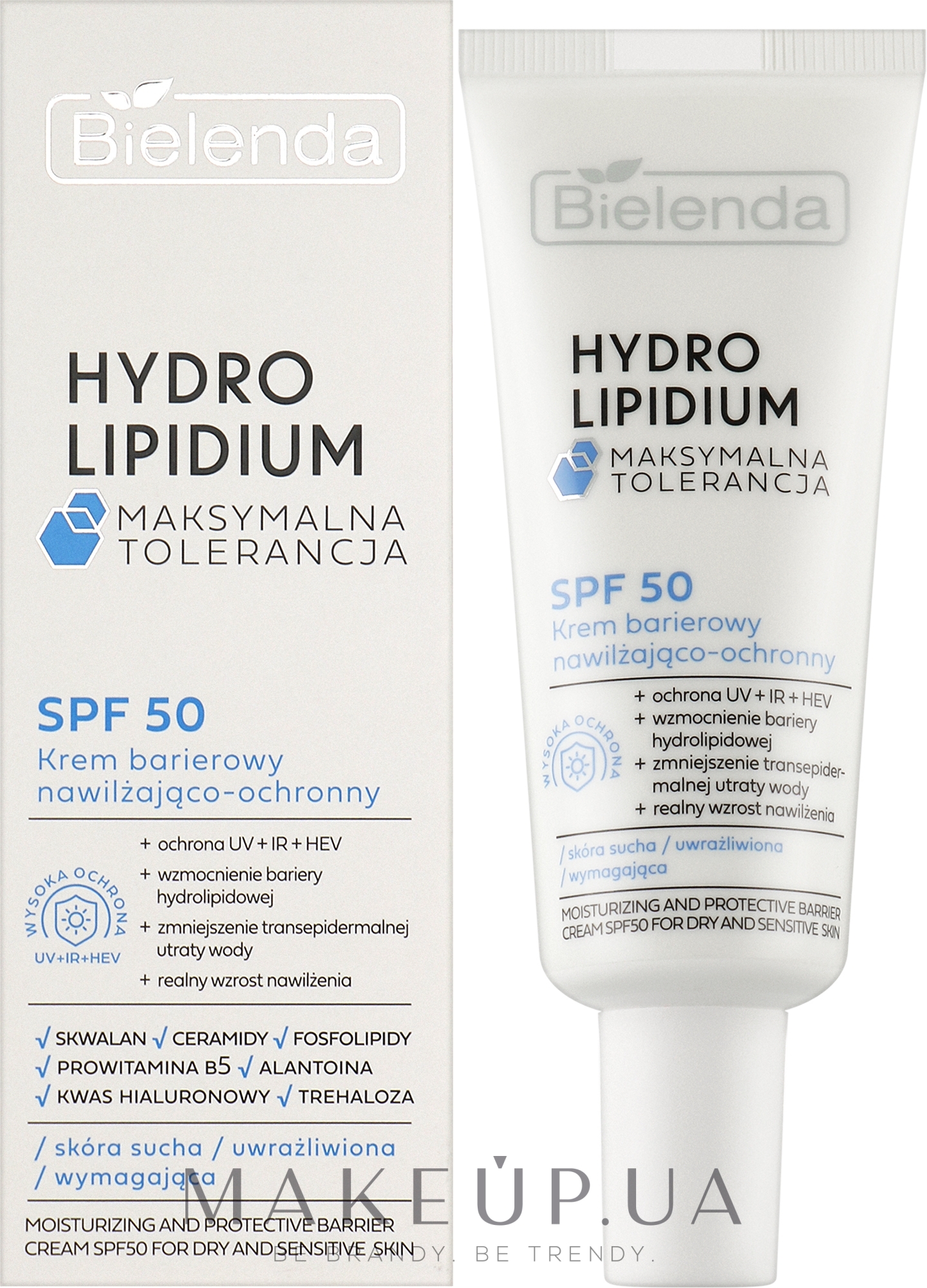 Bielenda Hydro Lipidium SPF50 - Увлажняющий и защитный барьерный крем:  купить по лучшей цене в Украине | Makeup.ua