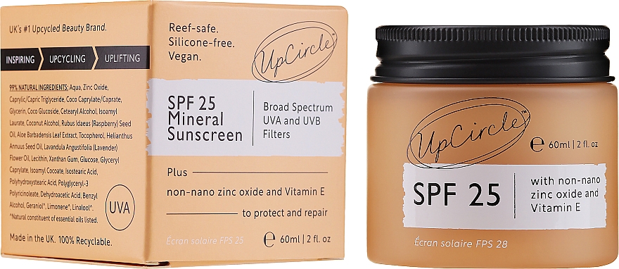 Минеральный солнцезащитный крем для лица - UpCircle SPF 25 Mineral Sunscreen — фото N1