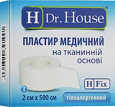 Медичний пластир на тканинній основі, 2х500 см - H Dr. House — фото N1