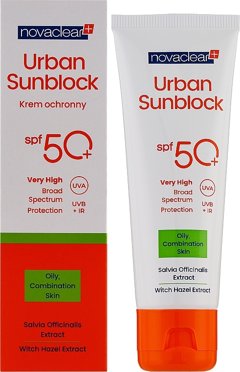 Сонцезахисний крем для жирної шкіри обличчя - Novaclear Urban Sunblock Protective Cream Oily Skin SPF50 — фото N2