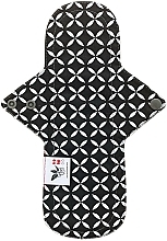 Багаторазова прокладка для менструаціі Міді 4 краплі, чотирилисник на чорному - Ecotim For Girls — фото N1