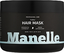 Тонирующая маска для нейтрализации желтизны светлых волос - Manelle Professional Care Avocado Oil & Keracyn Hair Mask — фото N2