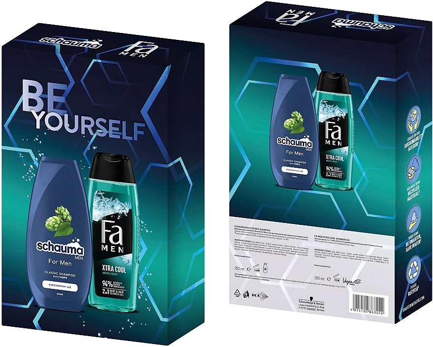 Набор "For Men. Be Yourself" - Schauma & Fa (shm/250ml + sh/gel/250ml) — фото N6