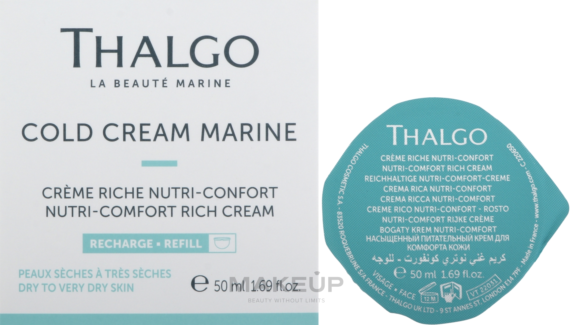Интенсивный крем для лица "Питание-комфорт" - Thalgo Cold Cream Marine Nutri-Confort Rich Cream (сменный блок) — фото 50ml