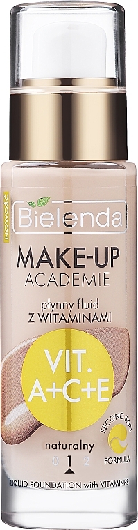 Рідкий тональний флюїд з вітамінами А+С+Е - Bielenda Make-Up Academie Liquid Foundation With Vitamines — фото N1