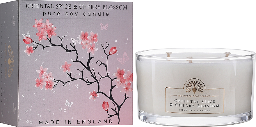Ароматична свічка - The English Soap Company Oriental Spice & Cherry Blossom Triple Wick Candle — фото N2