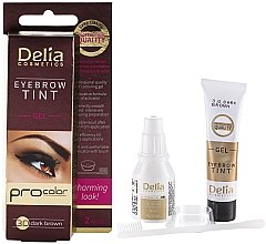 Духи, Парфюмерия, косметика Гель-краска для бровей, темно-коричневая - Delia Eyebrow Tint Gel ProColor 3.0 Dark Brown